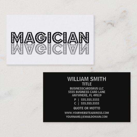 Magician Shadow Visitekaartje (Voorkant / Achterkant)