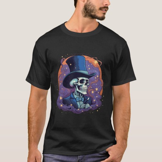 Magician Top Hat Stars Smoke Skull Halloween (Voorkant)