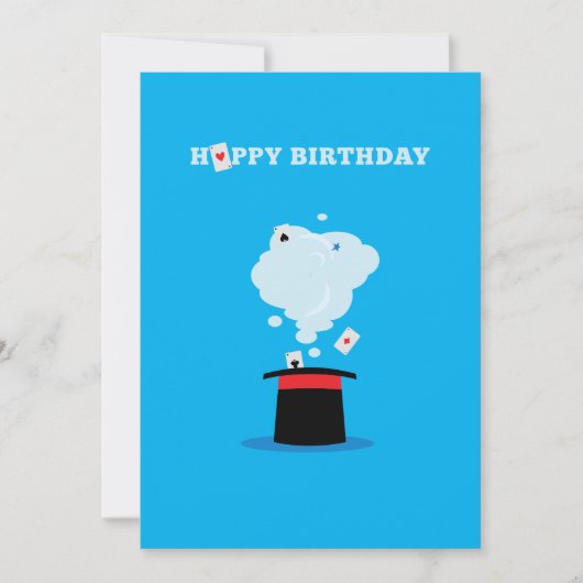 Magician Top Hoed & Speelkaarten Verjaardag Kaart (Voorkant)
