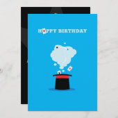 Magician Top Hoed & Speelkaarten Verjaardag Kaart (Voorkant / Achterkant)