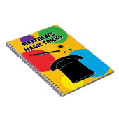 Magician wand and hat magic show personalized notitieboek (Rechterzijde)