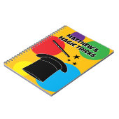 Magician wand and hat magic show personalized notitieboek (Linkerzijde)