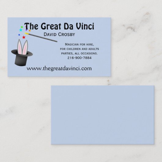 Magicians Magic Pet Visitekaartje (Voorkant / Achterkant)