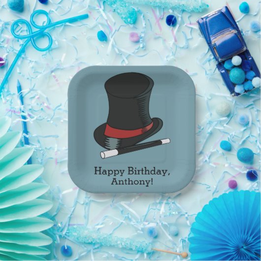 Magicians Pet Magic Show Birthday Party Papieren Bordje (Feest)