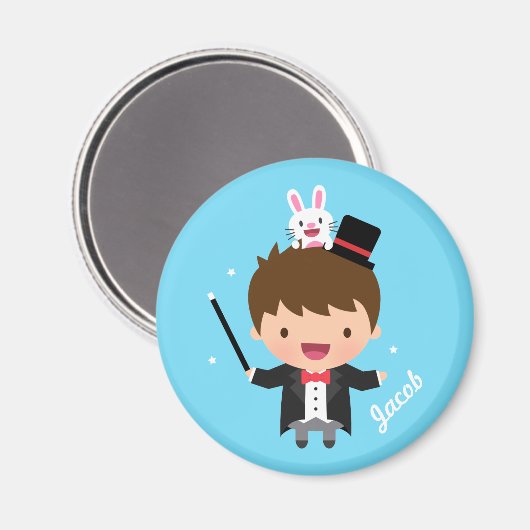 MagiciBoy Magic Bunny Trick, op maat gemaakt Magneet (Voorkant / Achterkant)