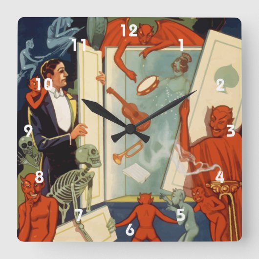  Magiciër Carter de Grote Magische Wet Vierkante Klok (Voorkant)