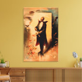 Magiciër die Rozen uit het Poster van het Pet haal Canvas Afdruk (Insitu (Woonkamer))