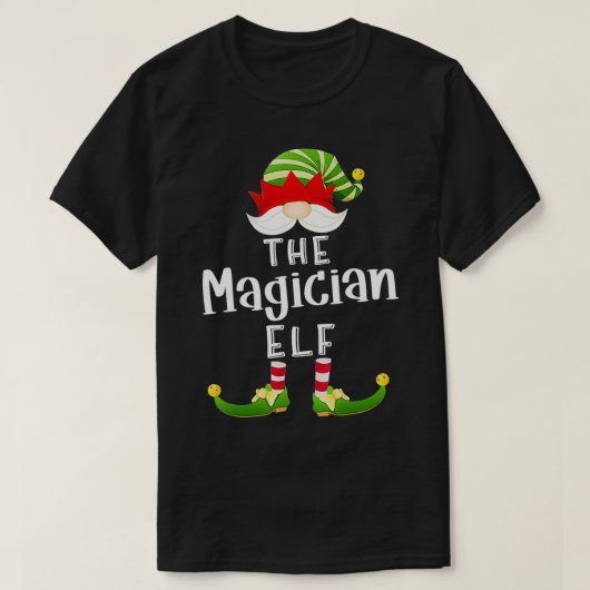 Magiciër Elf Group Kerstmis Funny Pajama Partij T-shirt (Design voorkant)