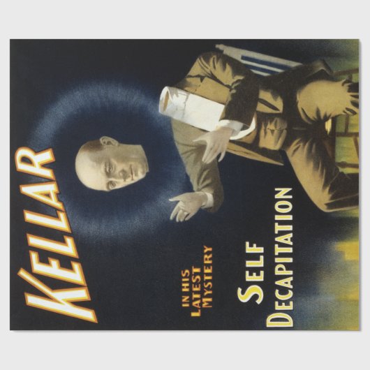 Magiciër Harry Kellar Zelfdecapitatie Cadeaupapier (Vlak)