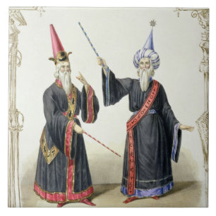 Magiciërs bij het Carnival in Berlijn, 1836 (kleu Tegeltje