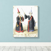 Magiciërs bij het Carnival in Berlijn, 1836 (kleur Canvas Afdruk (Insitu (Houten vloer))