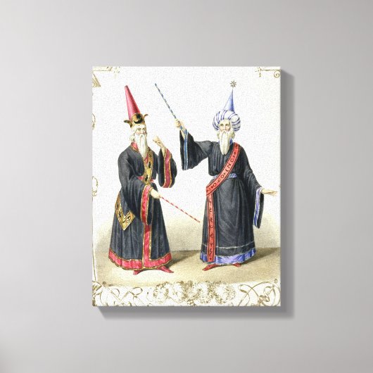 Magiciërs bij het Carnival in Berlijn, 1836 (kleur Canvas Afdruk (Voorkant)