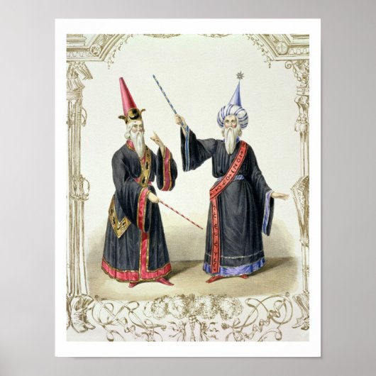 Magiciërs bij het Carnival in Berlijn, 1836 (kleur Poster (Voorkant)