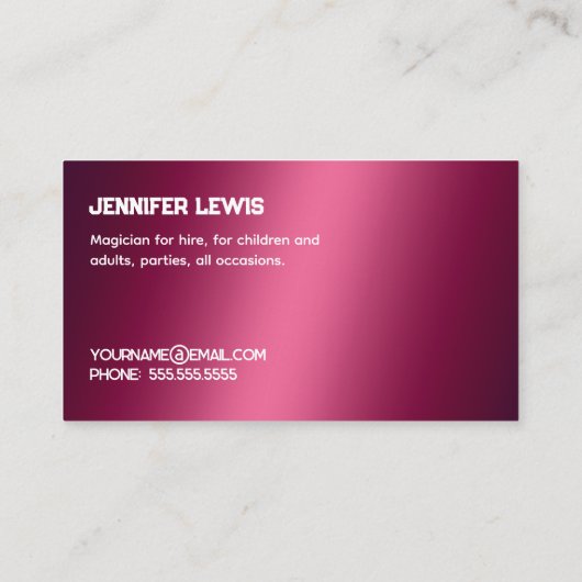 Magicisch Contactkaartje (Achterkant)