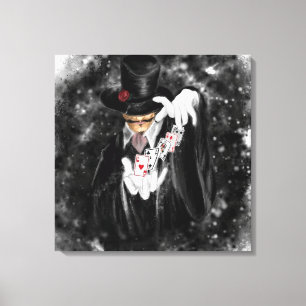 Magicische kaarten en speelkaarten Abracadabra - T Canvas Afdruk