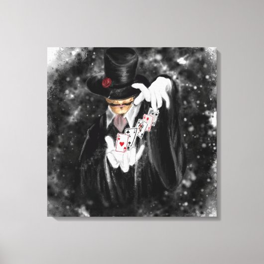 Magicische kaarten en speelkaarten Abracadabra - T Canvas Afdruk (Voorkant)