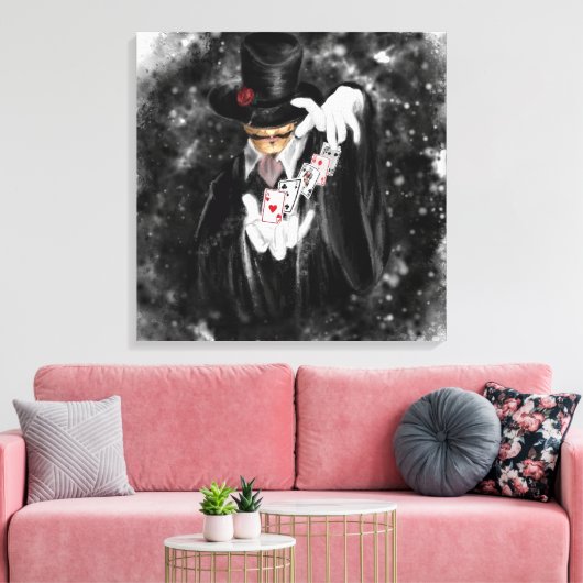 Magicische kaarten en speelkaarten Abracadabra - T Canvas Afdruk (Insitu (Woonkamer))