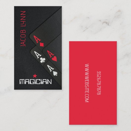Magicische Poker Visitekaartje (Voorkant / Achterkant)