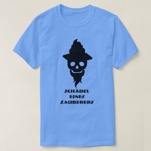 Magicische sku en tekst Schädel eines Zauberers T-shirt (Design voorkant)