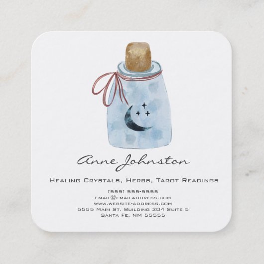 Magick Jar Square Visitekaartje (Achterkant)