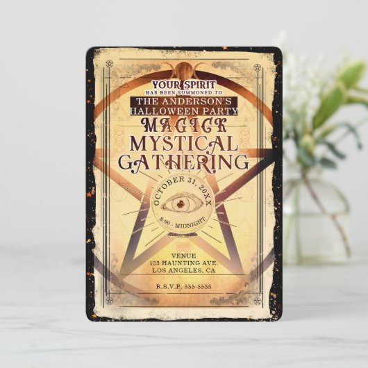 Magick Mystical Gathering Fortune Teller Eye Party Kaart (Staand voorkant)