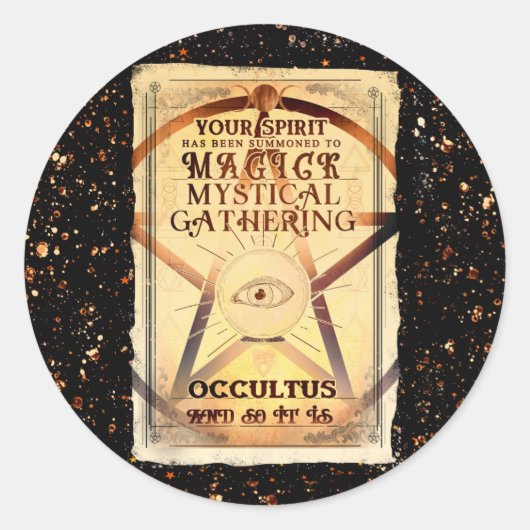 Magick Mystical Gathering Fortune Teller Eye Party Ronde Sticker (Voorkant)