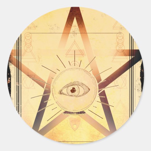 Magick Mystical Gathering Fortune Teller Eye Party Ronde Sticker (Voorkant)