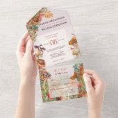 Magick Paddenstoelen en Draken Bruiloft Uitnodigin All In One Uitnodiging (Afscheurbaar)