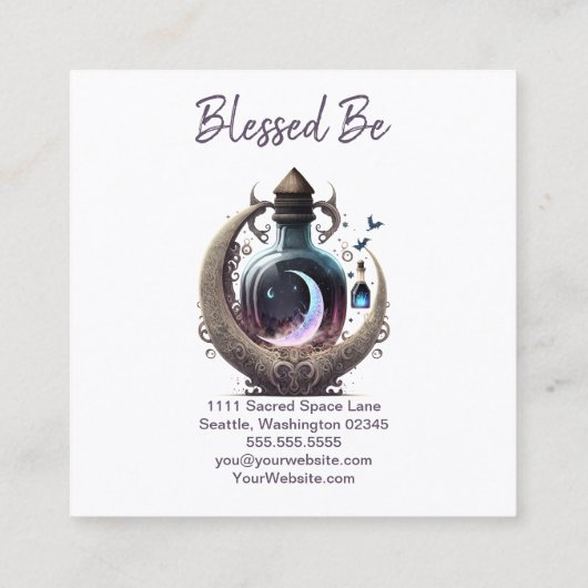 Magick Potion Fles Vierkante Visitekaartje (Achterkant)