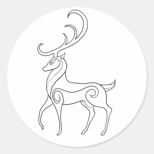 Magick - Stag Ronde Sticker (Voorkant)