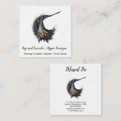 Magick Witch Broom Moon Square Visitekaartje (Voorkant / Achterkant)