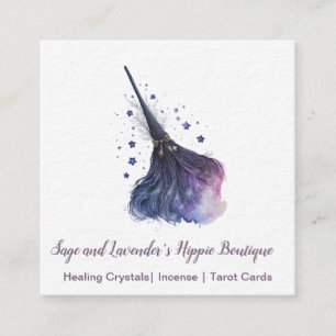 Magick Witch Broom Square Visitekaartje