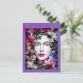 Magickal Flower Maiden Godin Lavendel Paarse Briefkaart (Staand voorkant)