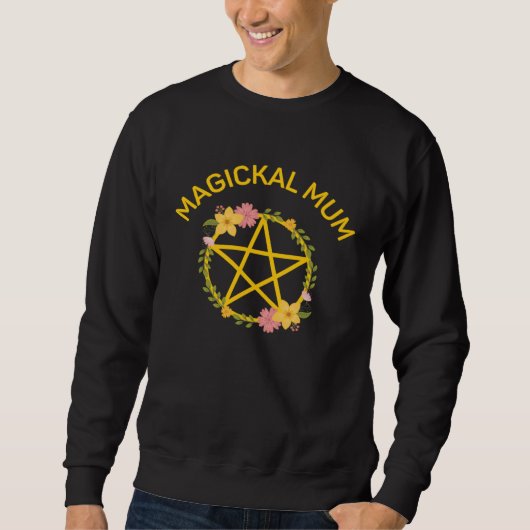 Magickal Mum Midsummer Pentacle Wiccan Pagan Cheek Trui (Voorkant)