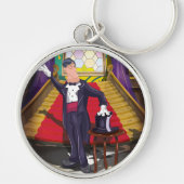 Magicus die goocheltruc uitvoert op het podium sleutelhanger (Voorkant)