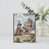 Magicus en Draak bij de Cauldron van Alchemy Briefkaart (Staand voorkant)