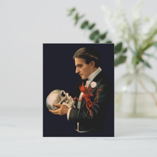  Magicus, Thurston Houdt een menselijke schedel va Briefkaart (Staand voorkant)