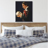  Magicus, Thurston Houdt een menselijke schedel va Canvas Afdruk (Insitu (Slaapkamer))