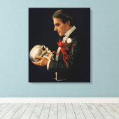  Magicus, Thurston Houdt een menselijke schedel va Canvas Afdruk (Insitu (Houten vloer))