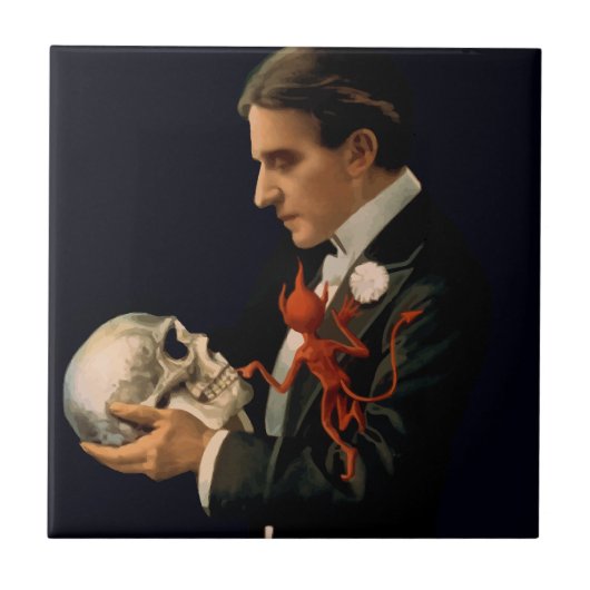 Magicus, Thurston Houdt een menselijke schedel va Tegeltje (Voorkant)