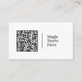 Magie begint hier | Aanpasbare QR-code en logo Visitekaartje (Voorkant)
