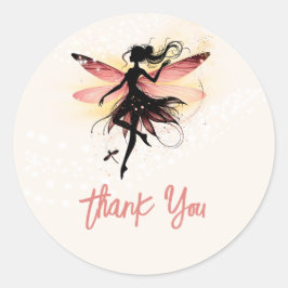 Magie betoverd Fairy silhouet kinder dank u Ronde Sticker