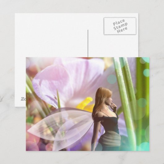 magie Briefkaart van de fee tuin (Voorkant / Achterkant)