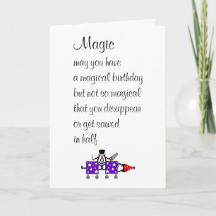 Magie Een grappig vrolijk verjaardagsgedicht Kaart