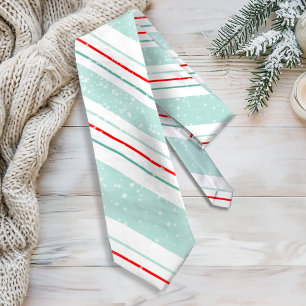 Magie en Wonder Kerst Strepen Mint ID440 Stropdas