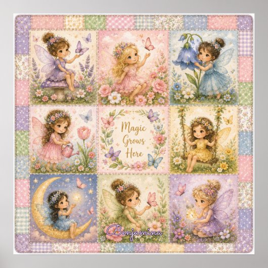 Magie groeit hier Betoverde sprookjestuin pastel Poster (Voorkant)
