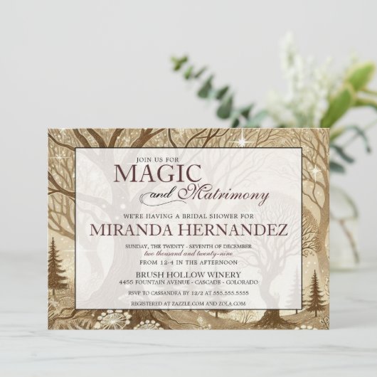 Magie & Huwelijk Douche Uitnodiging (Staand voorkant)