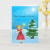 Magie in de kerstkaart kaart (Gele Bloem)