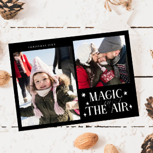Magie in de lucht Zwart Multi Photo Holiday Kaart