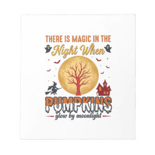 Magie in de Nacht Halloween Pompoenen Vintage Ontw Notitieblok
